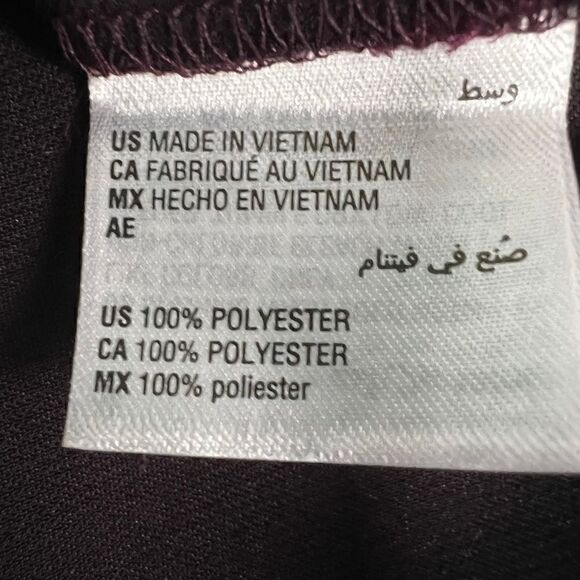 Alfani Blouse Top Bateau Neck Berry Jam Purple Zippered Back Side Slits Medium - Picture 15 of 15